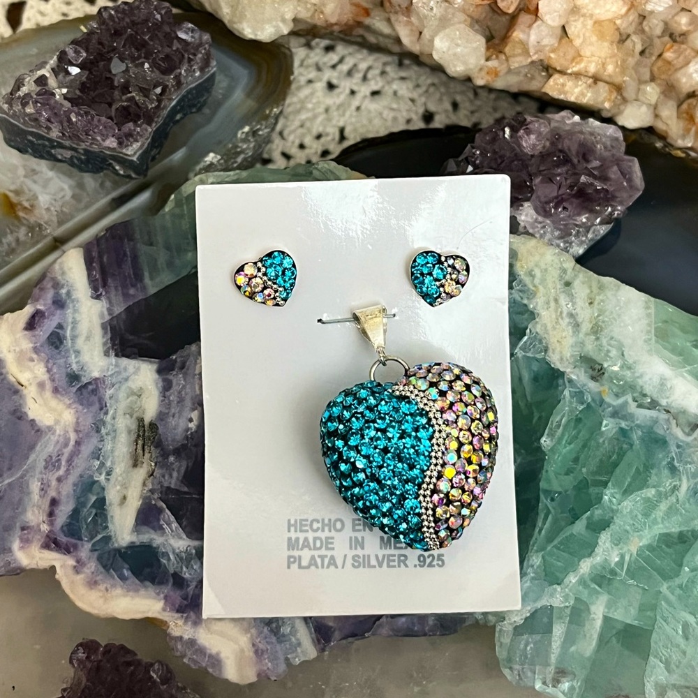Sterling silver heart set